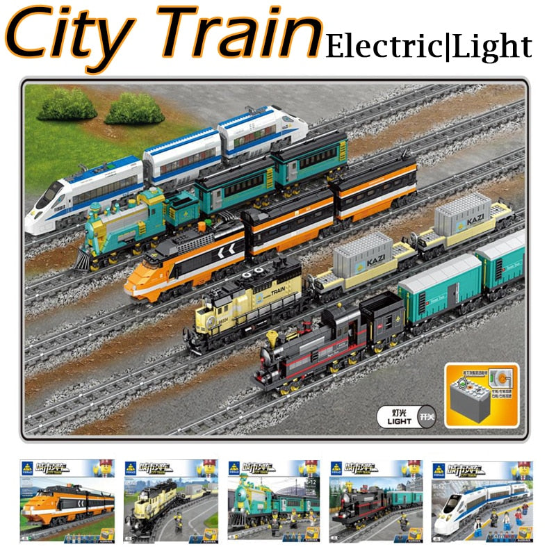 Electric Classic City Train Rail Building Blocks