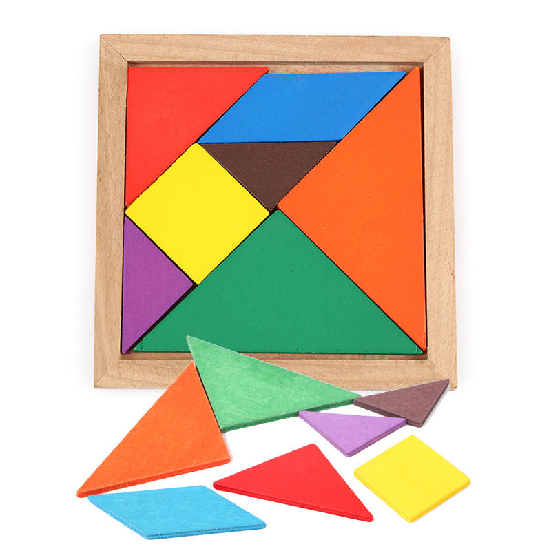 Wooden Tangram 7 Pieces Jigsaw Puzzle